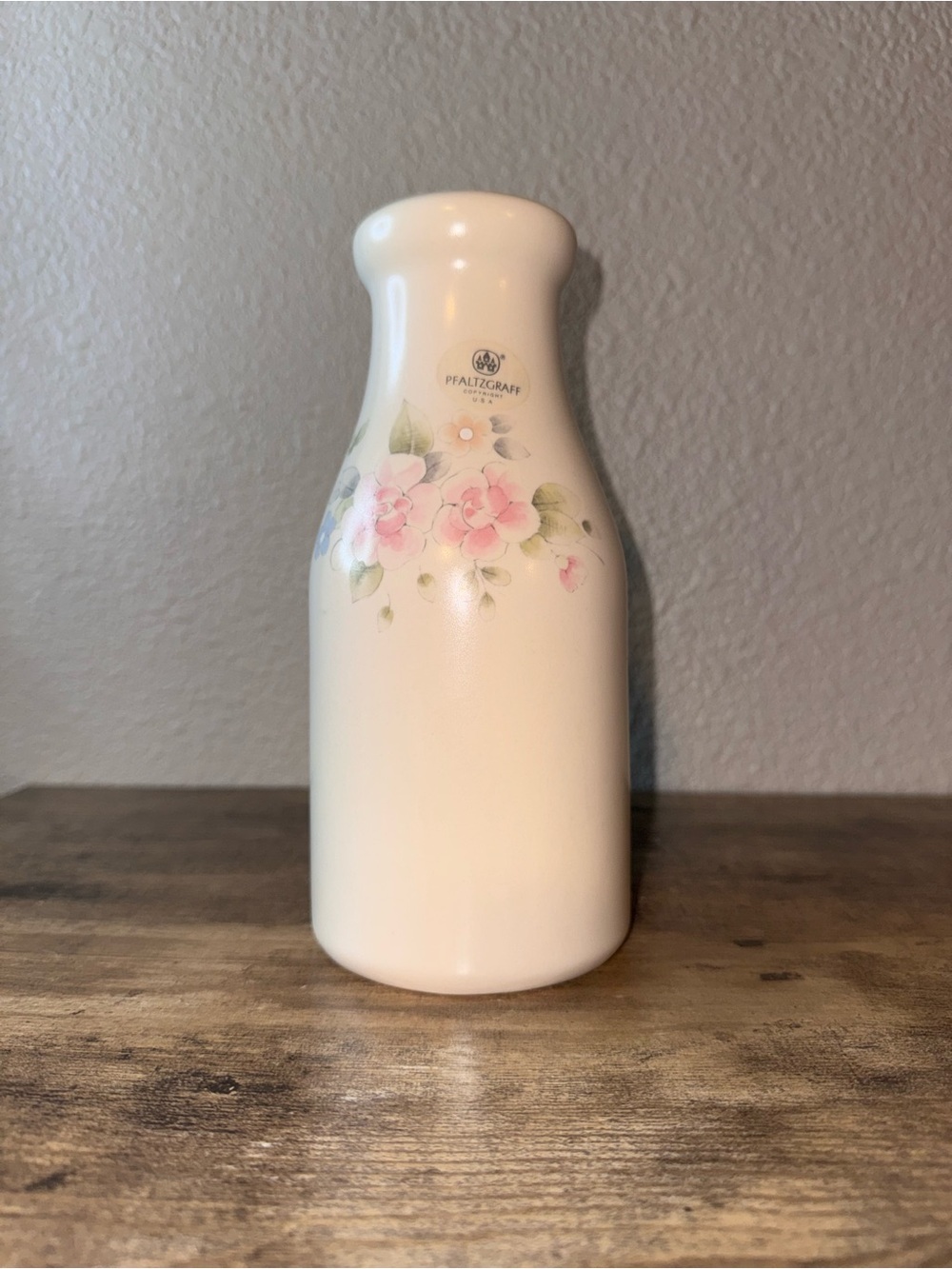 Vintage Pfaltzgraff USA Floral Milk Bottle Vase - Picture 4 of 13